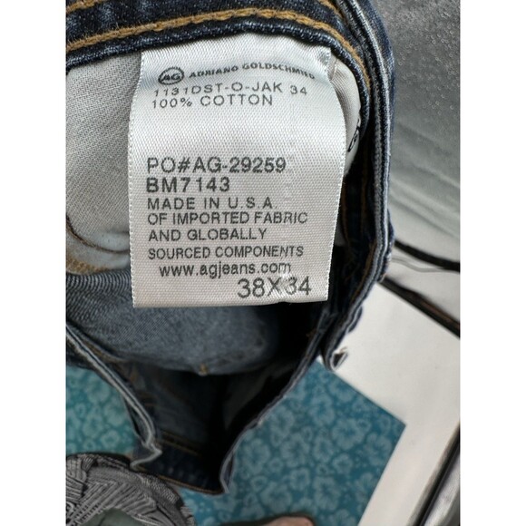 AG Adriano Goldschmied The Matchbox Slim Straight Blue Denim Jeans Pants 38 - Picture 6 of 12